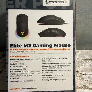 ELITE M2 Gaming Mouse MO-131-302 Black RGB 6-color W/6 Button & Lighting Effects